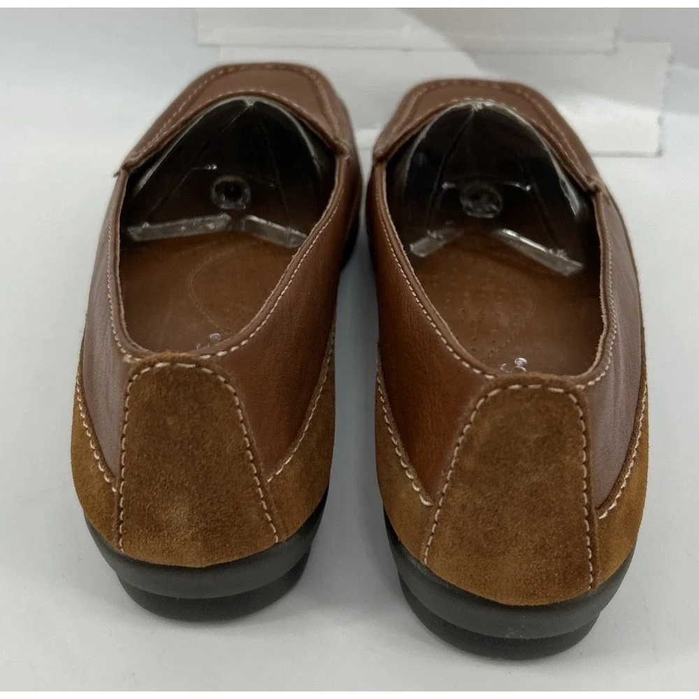 Aerosoles Back Pack Mid‎ Leather Slip On Comfort Loafers Brown Women's 7B NIB